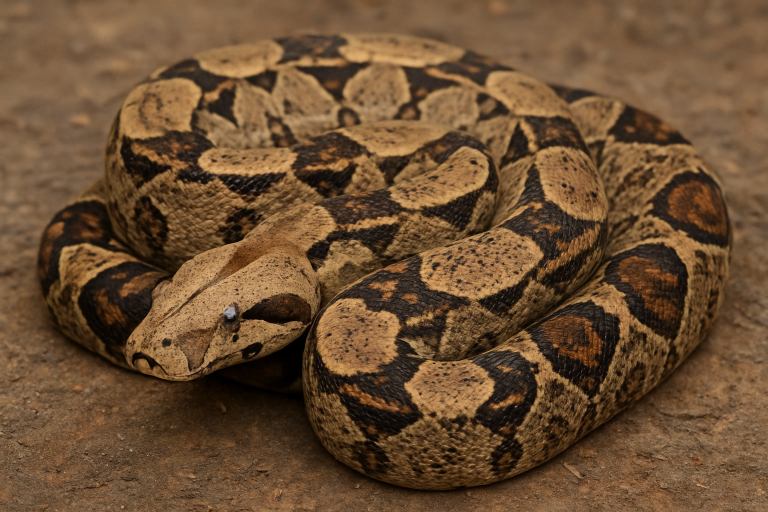 Würgeschlange besucht den Komposthaufen