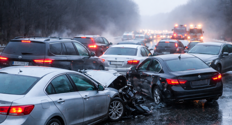 Eisglätte: Massenunfall auf der B 239 in Kirchlengern mit 8 Verletzten