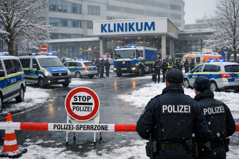 Polizeilicher Großeinsatz: Klinikum Bielefeld abgesperrt