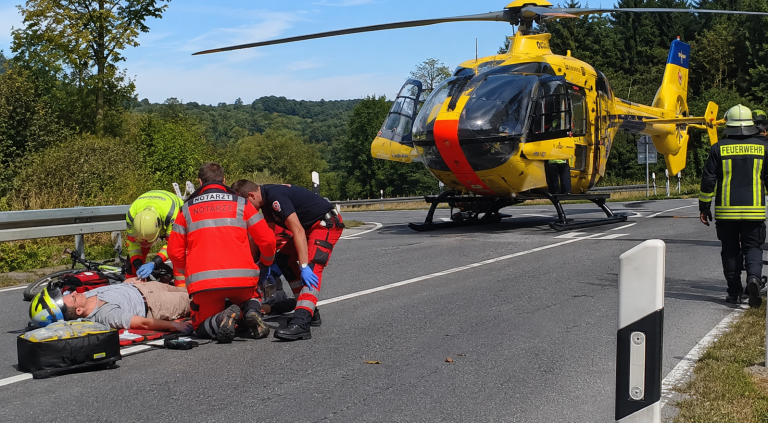 Rettungshubschrauber-Einsatz: Schwerer Unfall in Eidinghausen